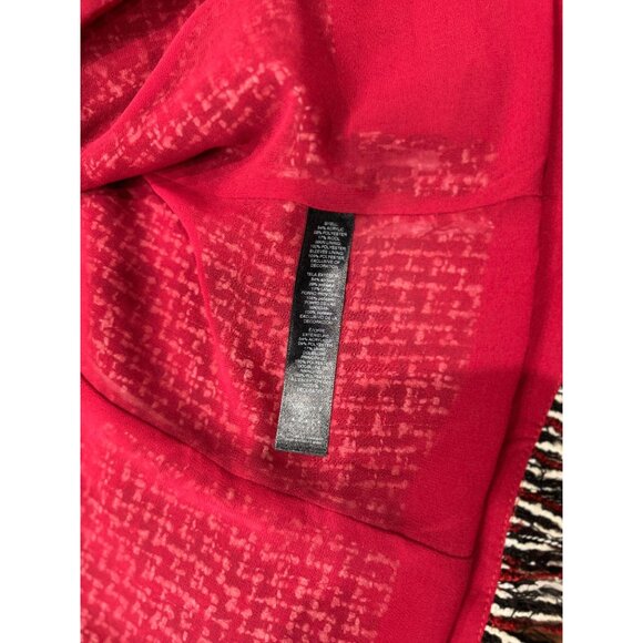 Whitehouse Black Market 14  Red Black Tweed Fringe Jacket Professional Blazer - Picture 12 of 12